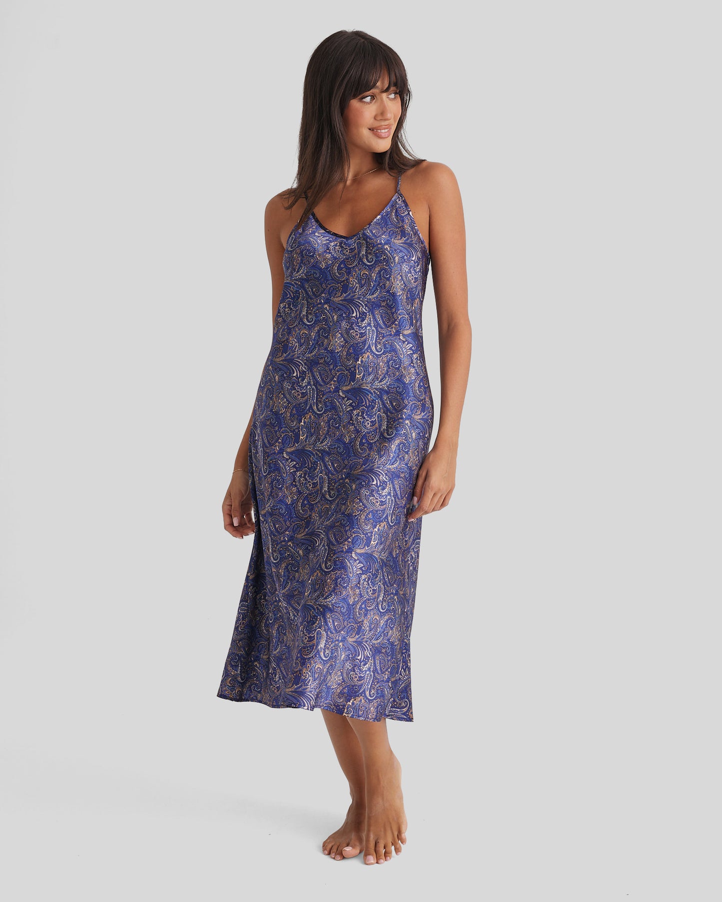 New Long Chemise 3/4 Paisley
