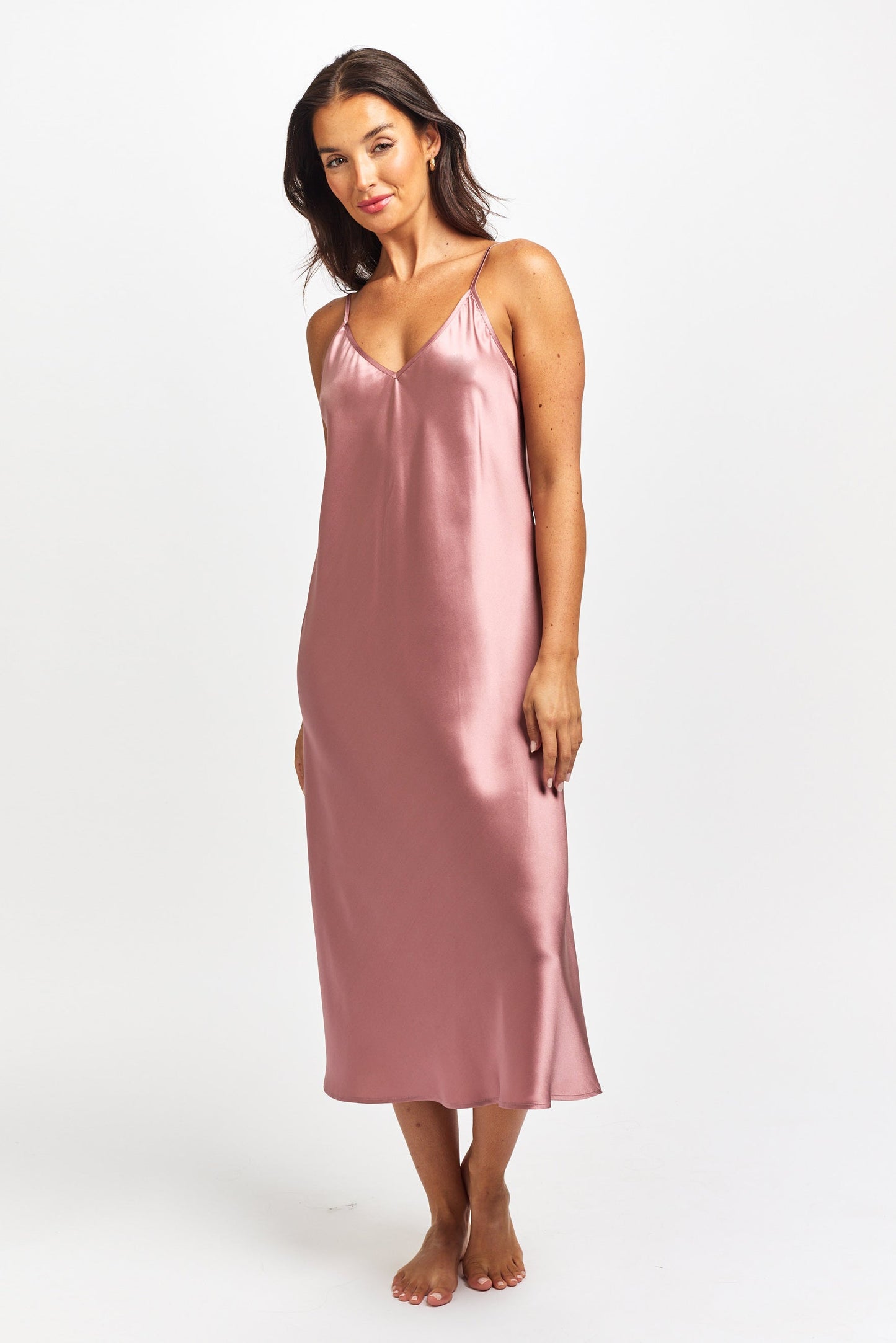 Silk Chemise 3/4 Length - Mulberry