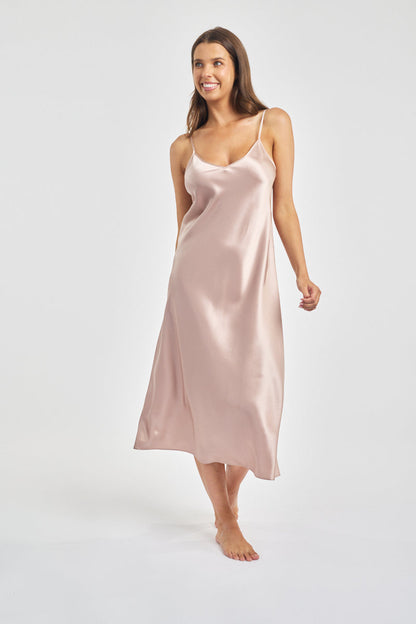 Silk Chemise 3/4 Length - Dove Marshmellow