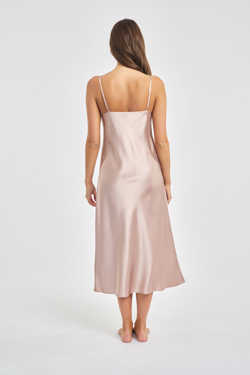 Silk Chemise 3/4 Length - Dove Marshmellow