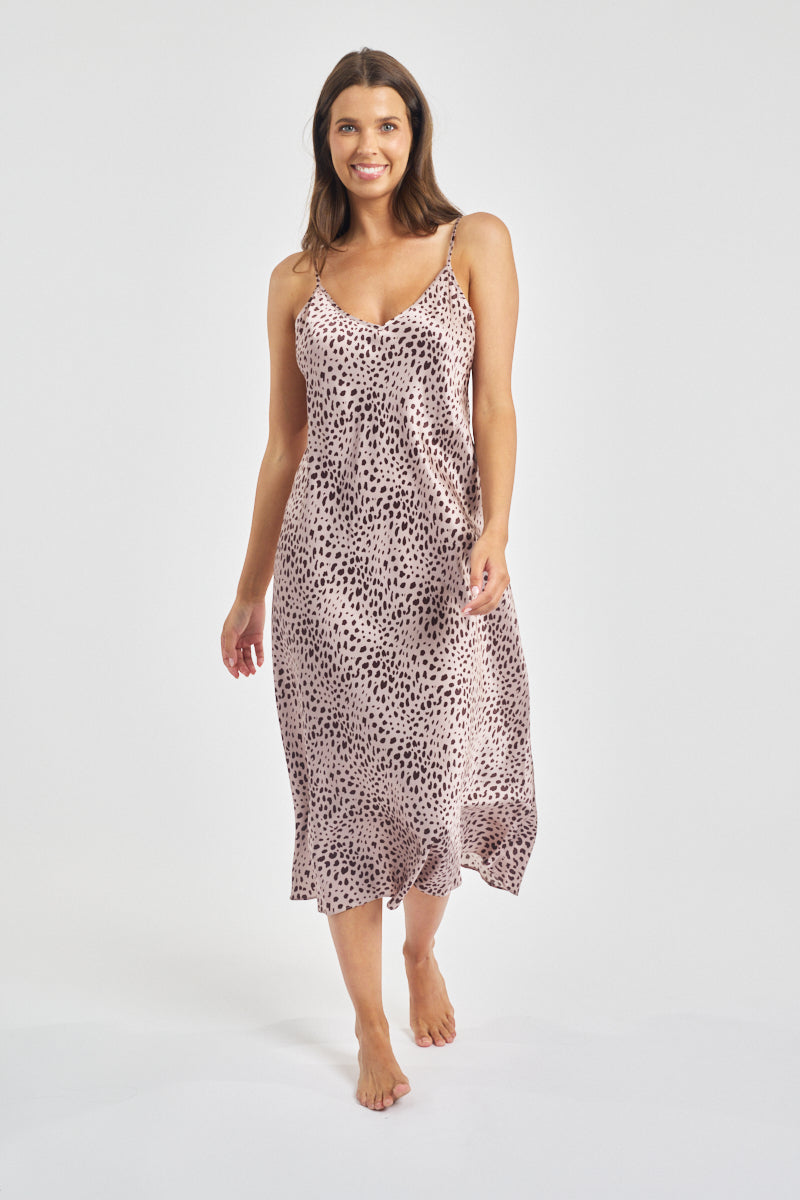 Silk Chemise 3/4 Length - Leopard* Special