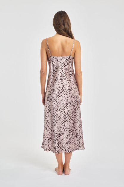 Silk Chemise 3/4 Length - Leopard* Special