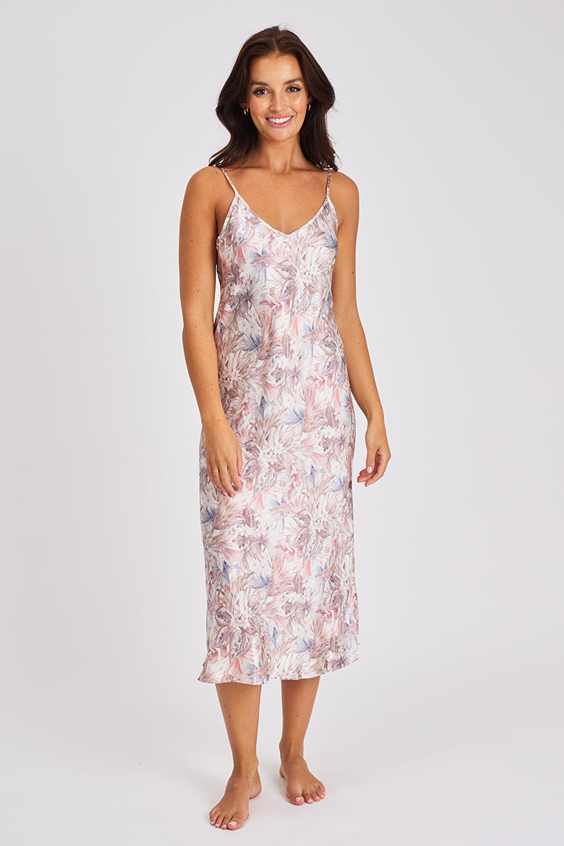 Silk Chemise 3/4 Length - Paradise Print* Special
