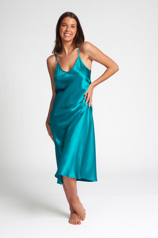 Long Chemise 3/4 Peacock