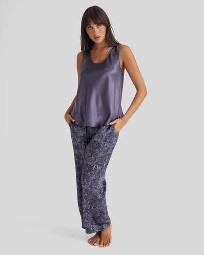 New Silk Pants Wide Leg Paisley