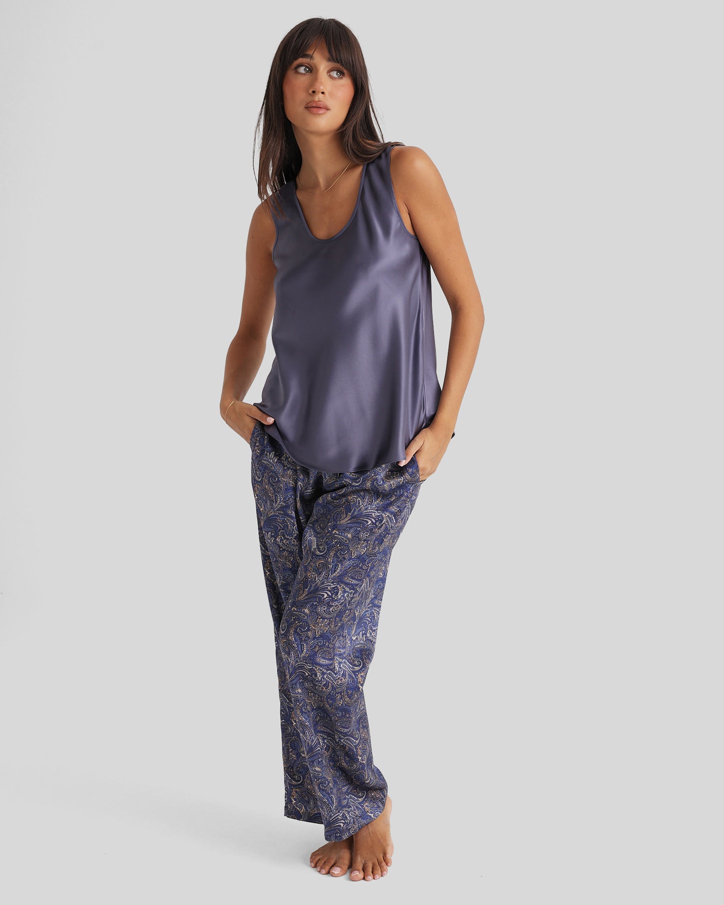 New Silk Pants Wide Leg Paisley