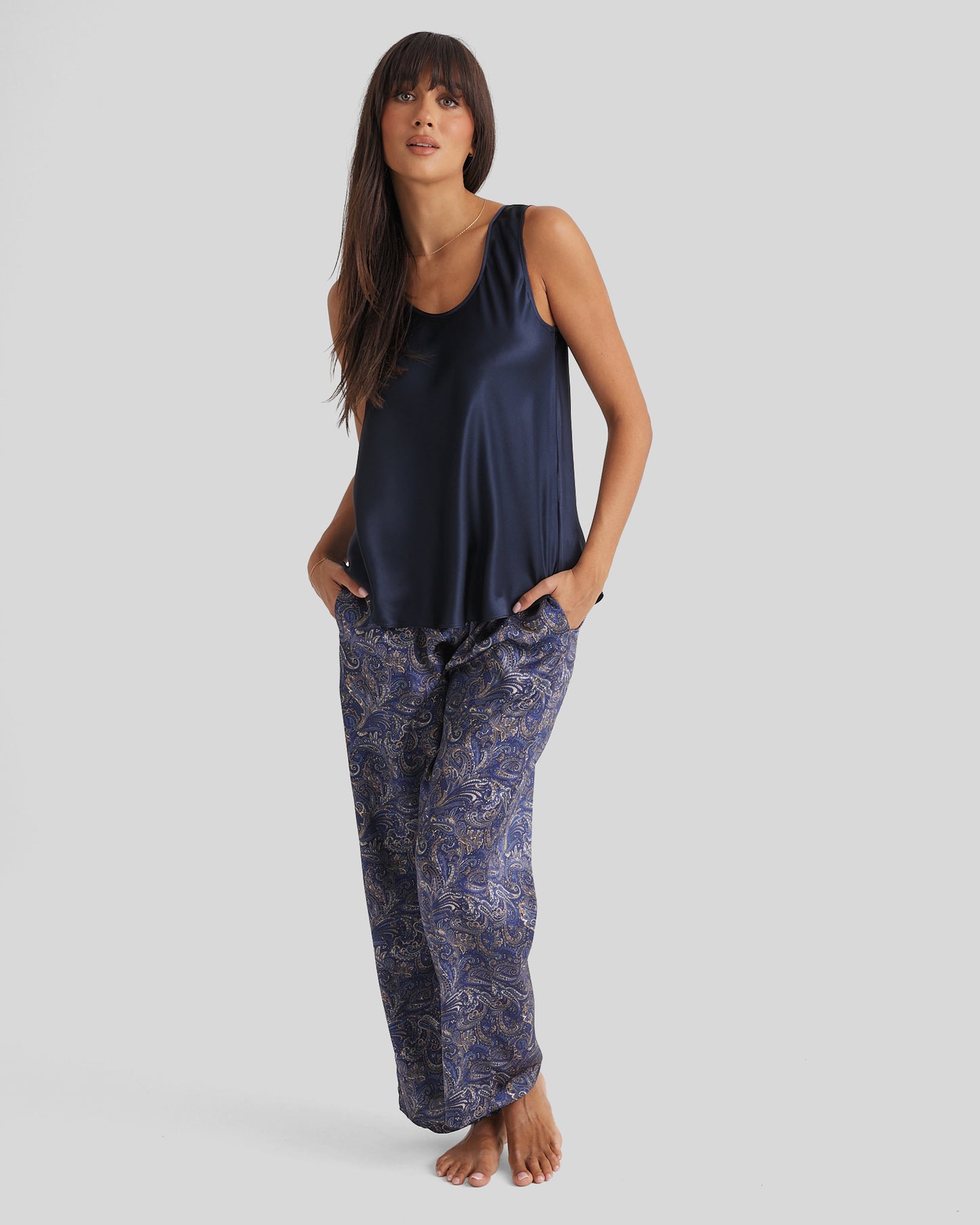 New Silk Pants Wide Leg Paisley