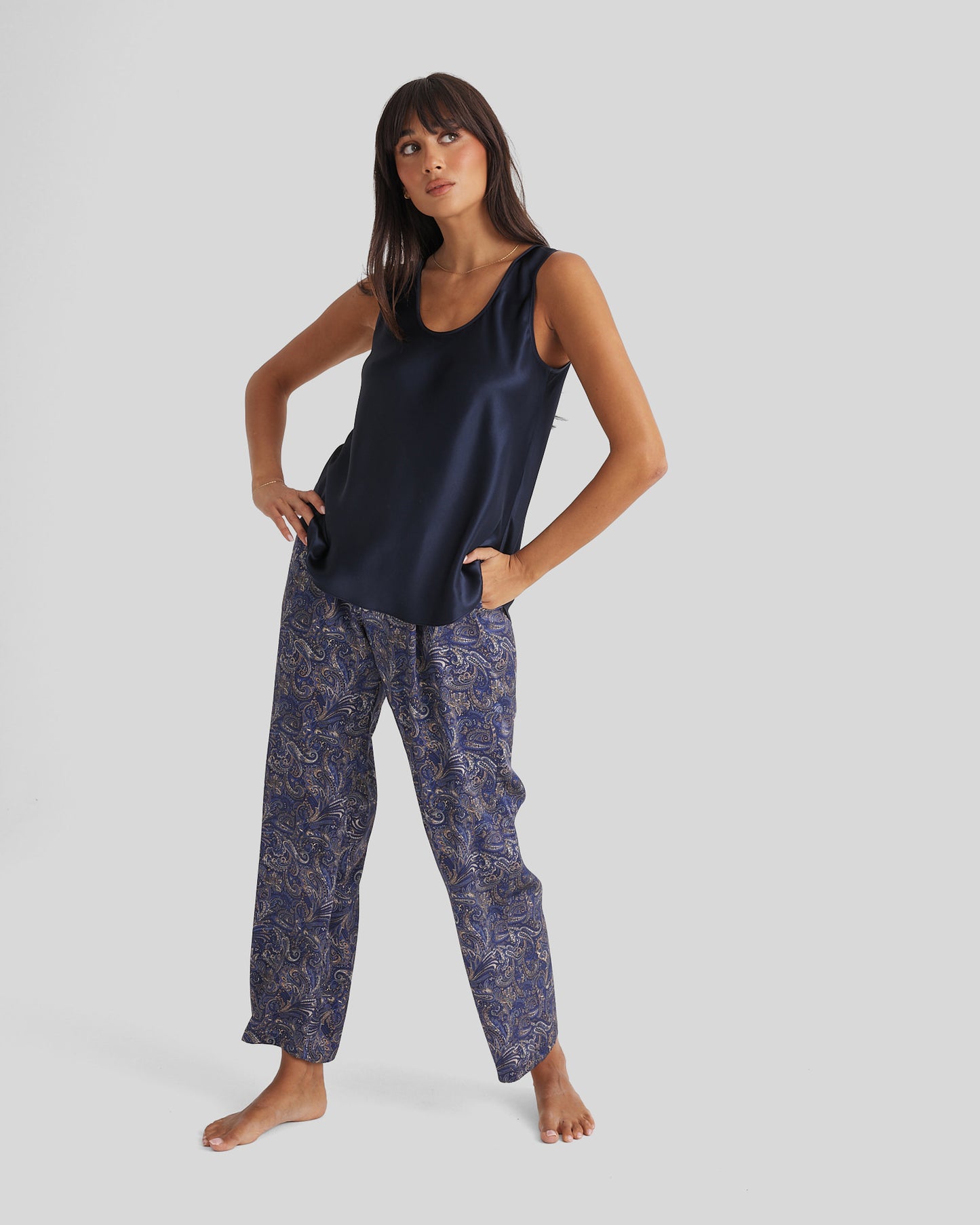 New Silk Pants Wide Leg Paisley