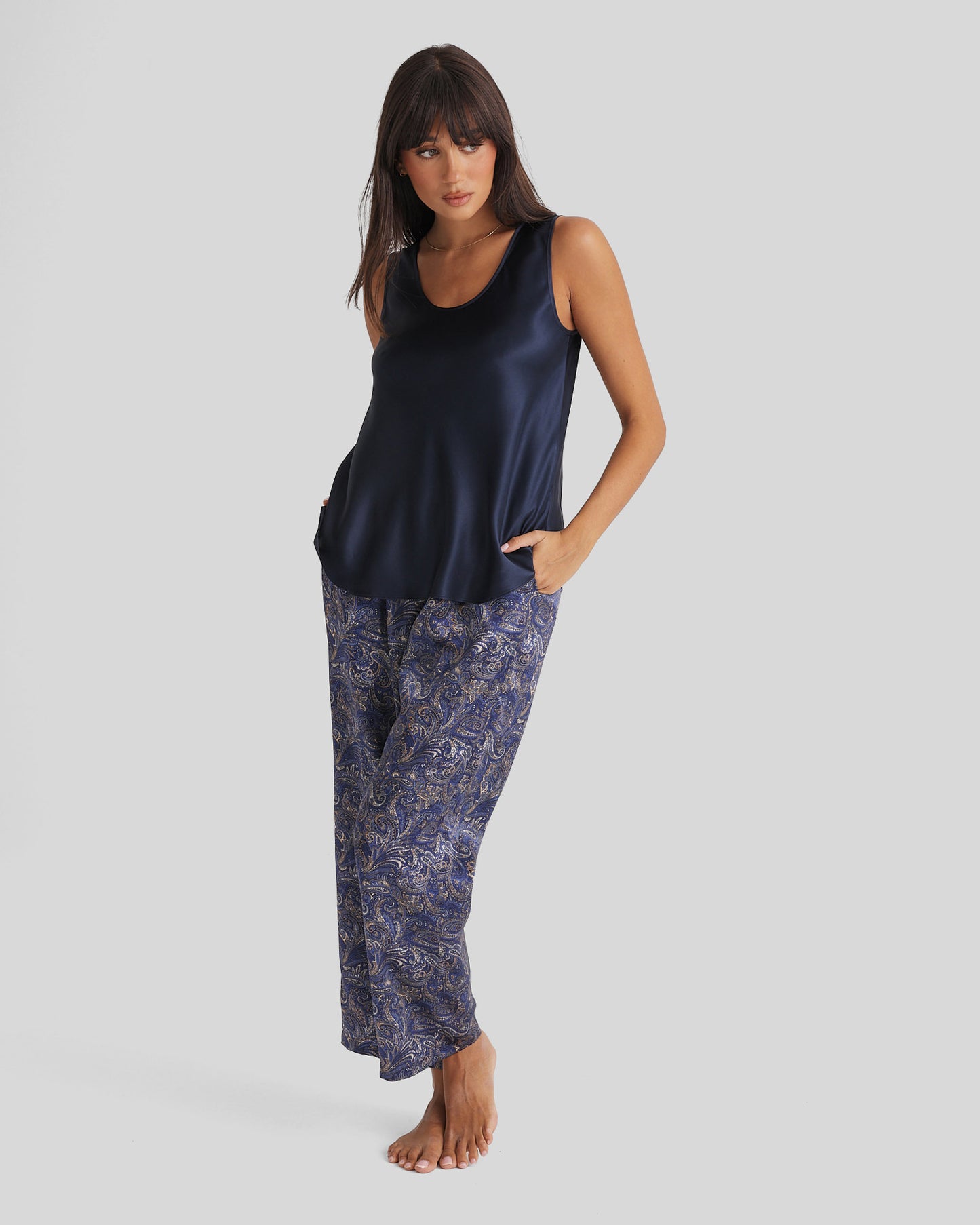 New Silk Pants Wide Leg Paisley