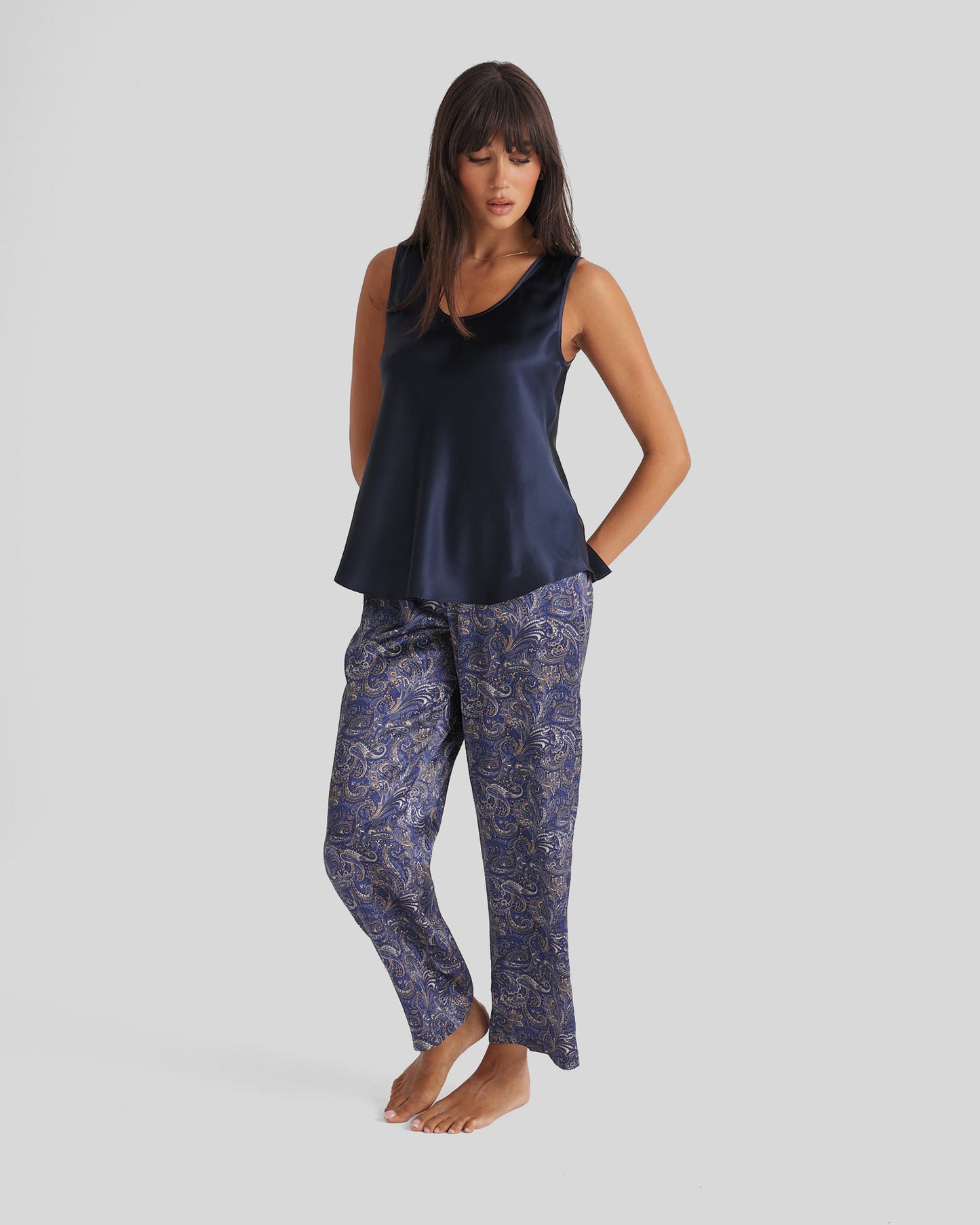 New Silk Pants Wide Leg Paisley