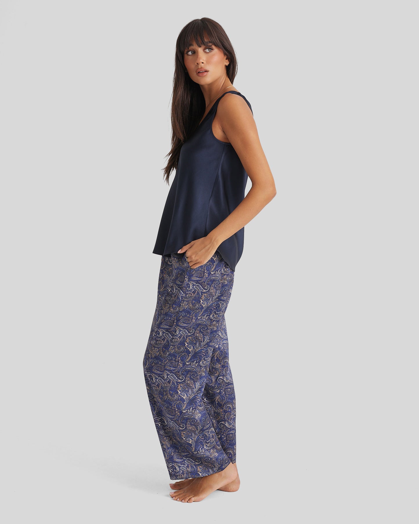 New Silk Pants Wide Leg Paisley
