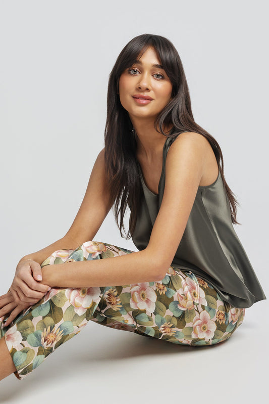 Mono Silk Cami Olive