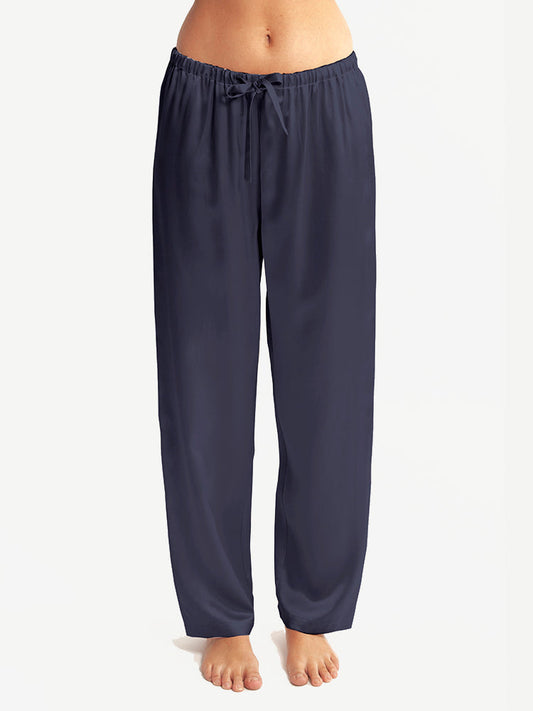 Silk Pants Deep Navy