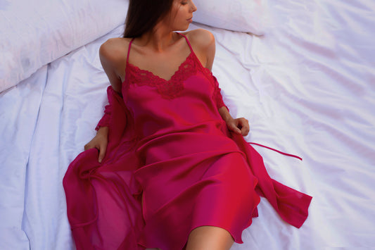Silk Chemise & Robe - Ruby* Special