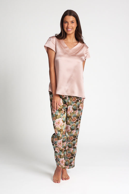 Silk Cap Sleeve Top dusk Pink