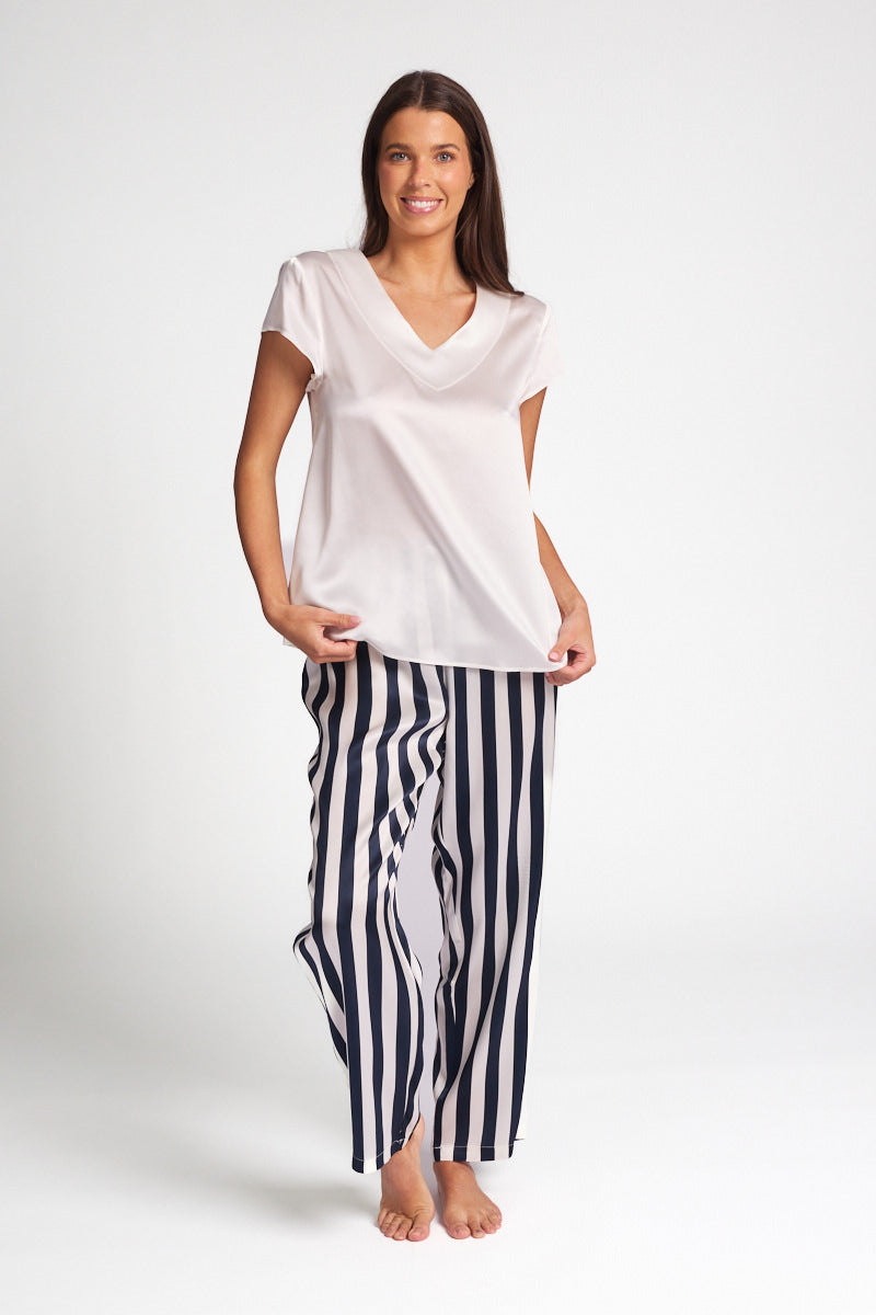 Silk Cap Sleeve Top Ivory