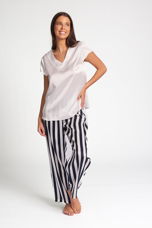 Silk Cap Sleeve Top Ivory