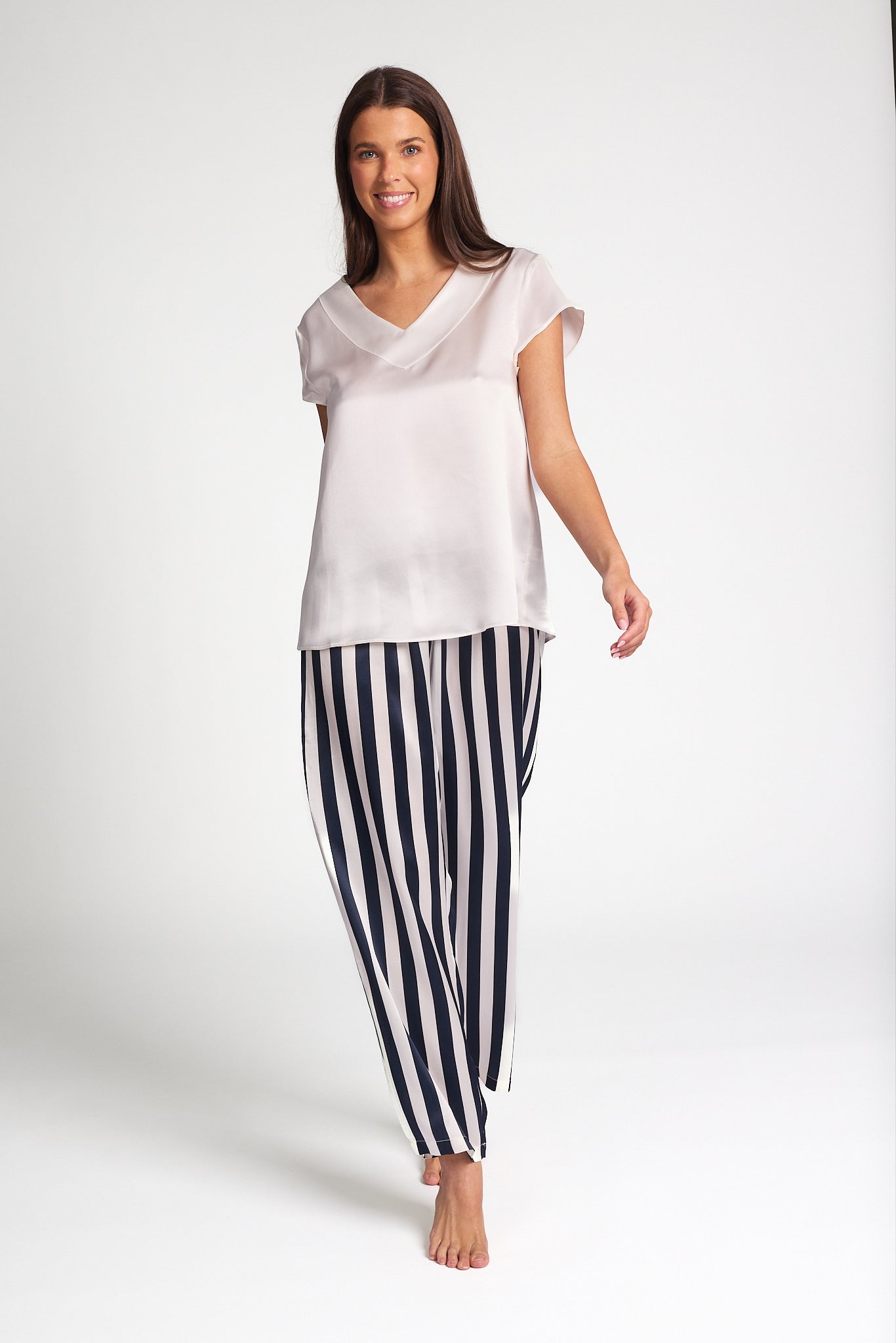 Silk Cap Sleeve Top Ivory