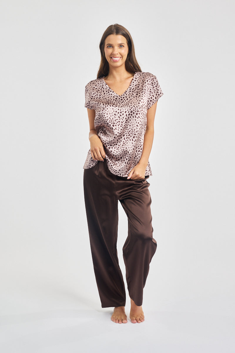 Silk Cap Sleeve Top Leopard* Special