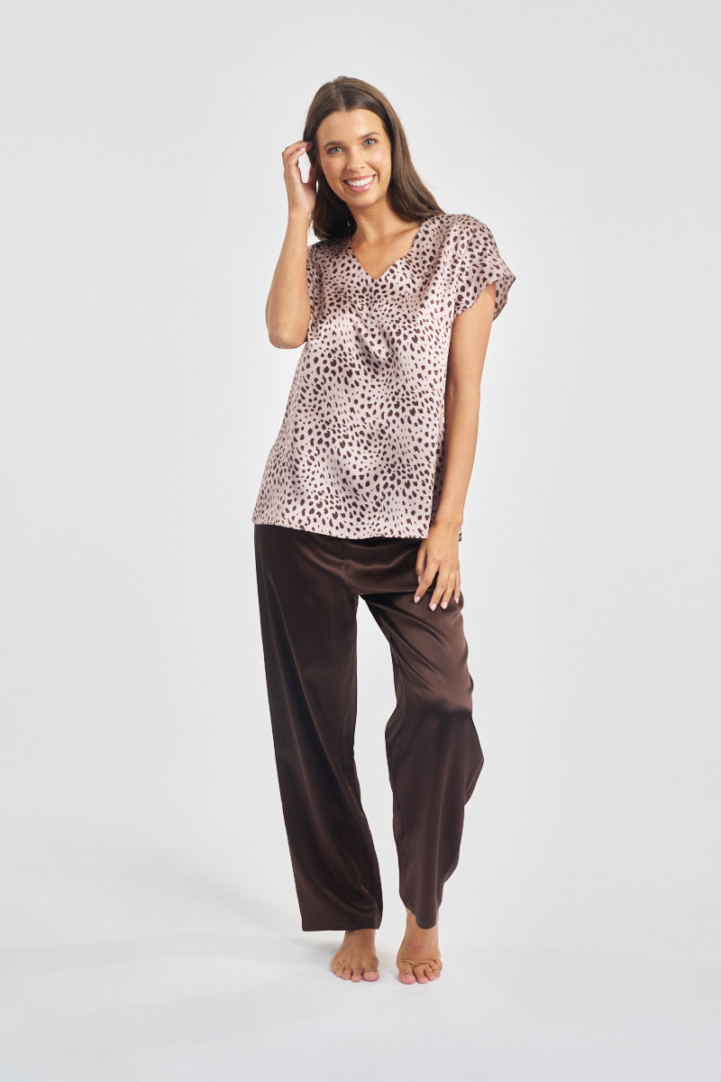 Silk Cap Sleeve Top Leopard* Special