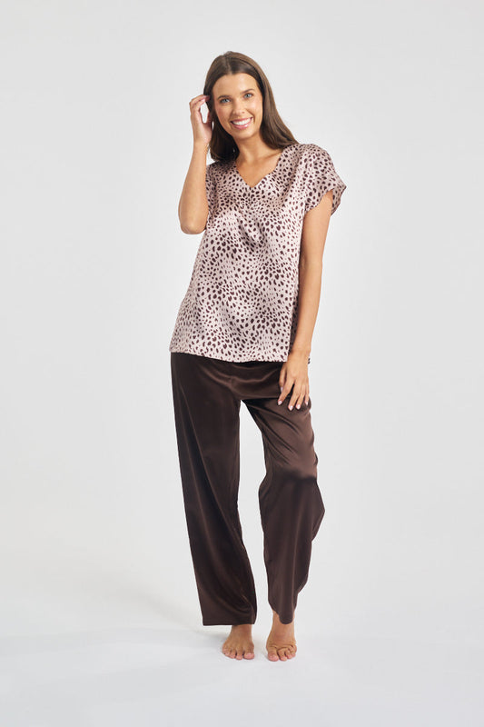 Silk Cap Sleeve Top Leopard* Special