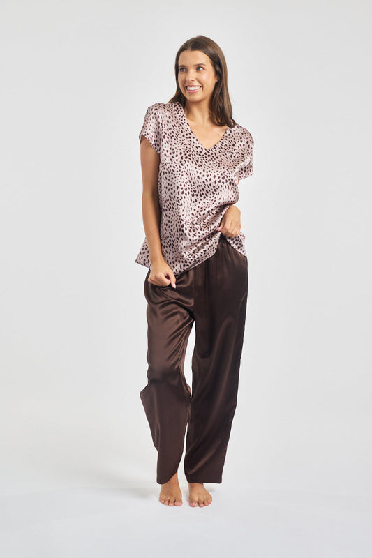 Silk Cap Sleeve Top Leopard* Special
