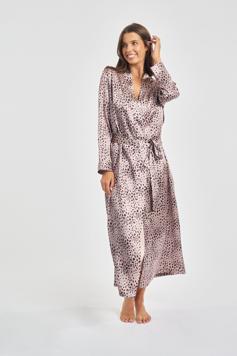 Silk Chemise 3/4 Length - Leopard* Special