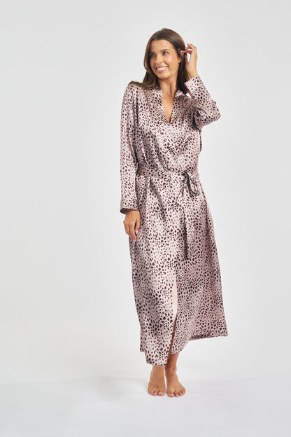 Mono Silk Long Nightdress Leopard* Special