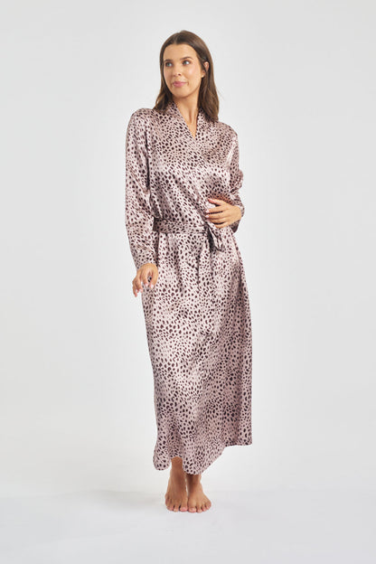 Mono Silk Long Nightdress Chocolate