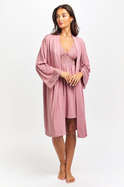 Butterfly Short Nightdress Mulberry