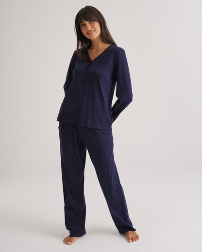 Supima Cotton Lace Trim Top Midnight