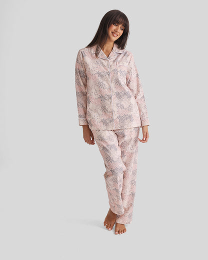Brushed Cotton PJ Set Rosewater Garden