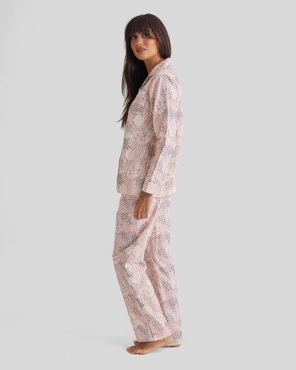 Brushed Cotton PJ Set Rosewater Garden