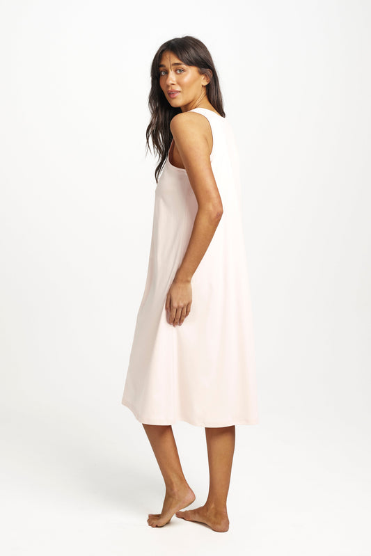 Supima Cotton Long Tank Nightie Rosewater