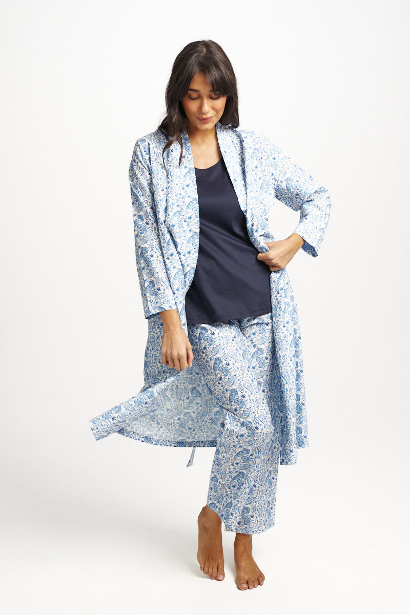 Cotton Silk Robe Paisley