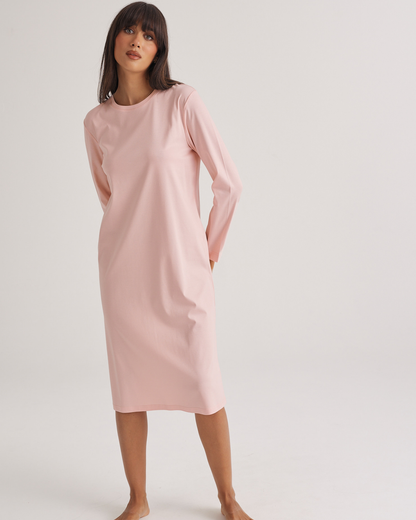 Supima Cotton Long Sleeve Tee Nightie Rosewater