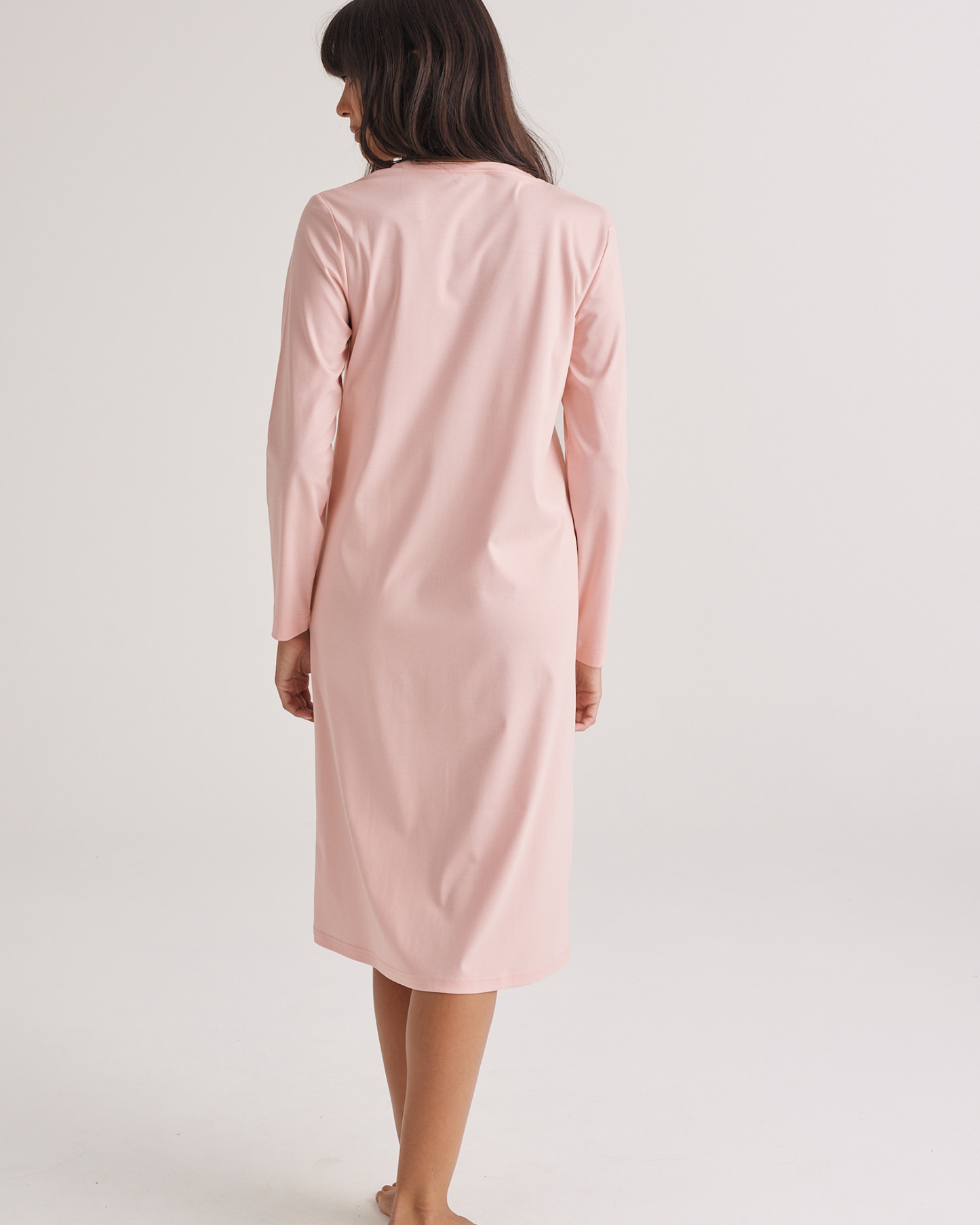 Supima Cotton Long Sleeve Tee Nightie Rosewater