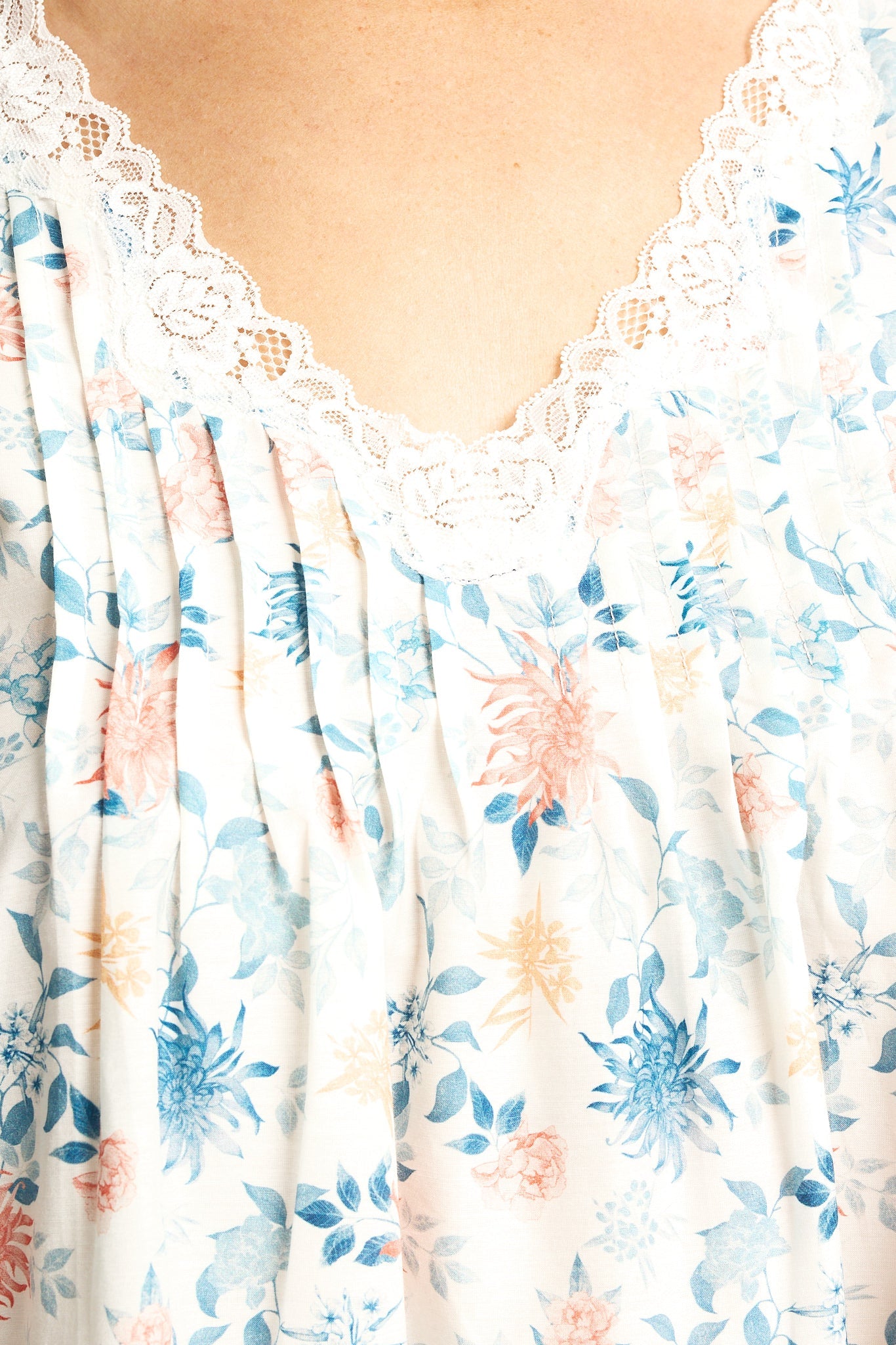 Cotton Silk Nightie Light Floral