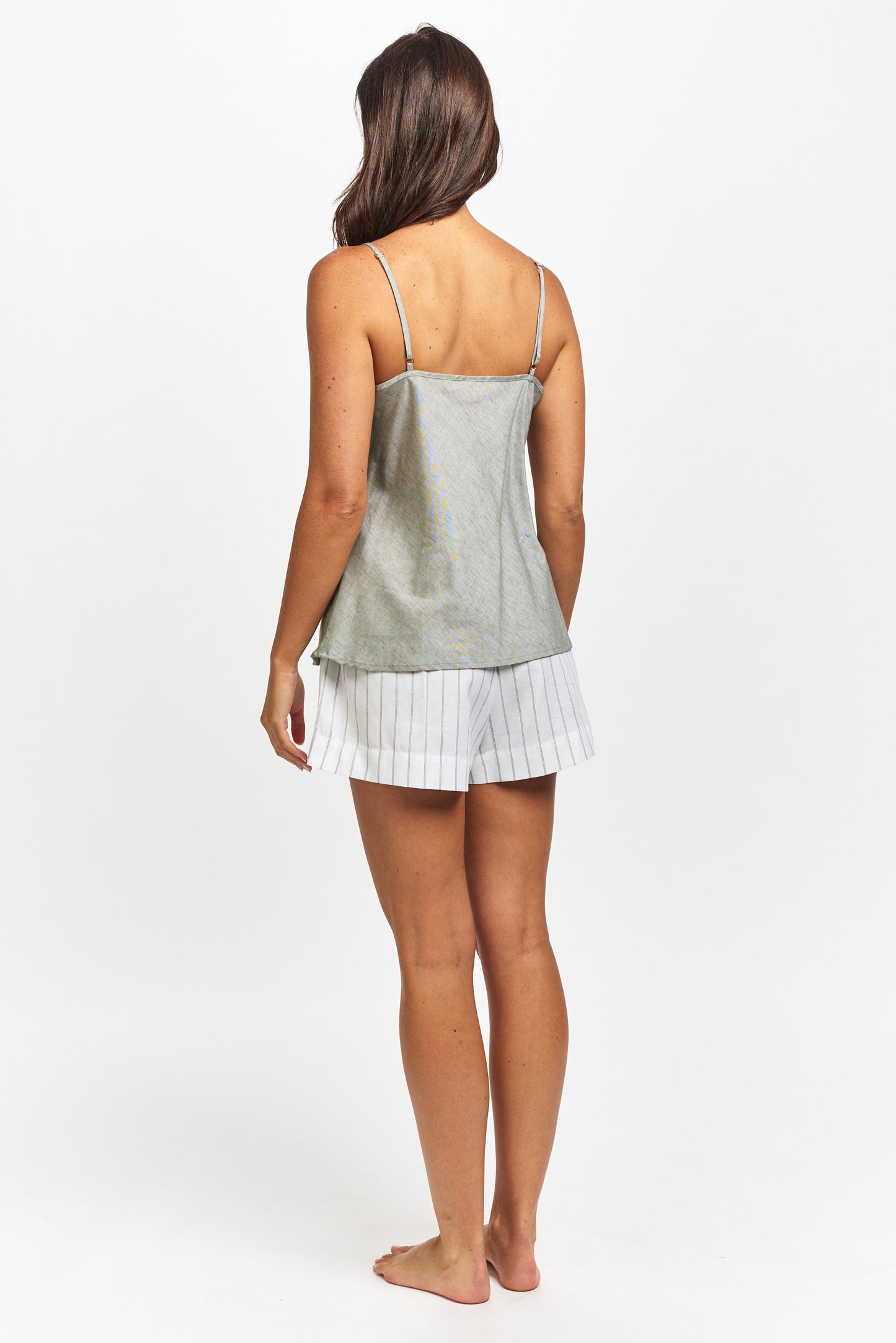 Linen Sage Stripe Short