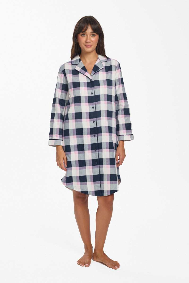 Brushed Cotton Check Nightshirt