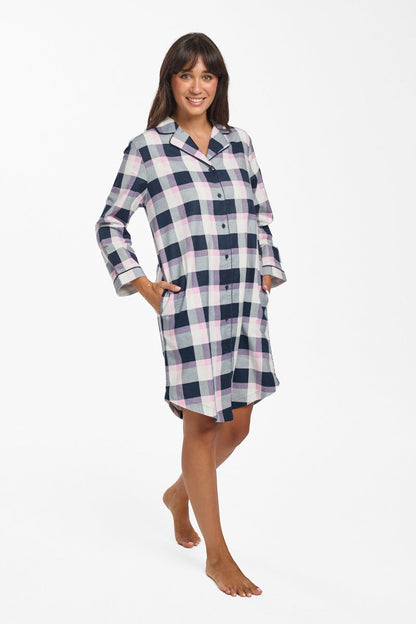 Brushed Cotton Check Nightshirt