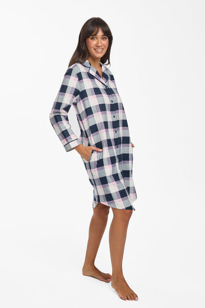 Brushed Cotton Check Robe