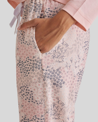 Brushed Cotton PJ Set Rosewater Garden