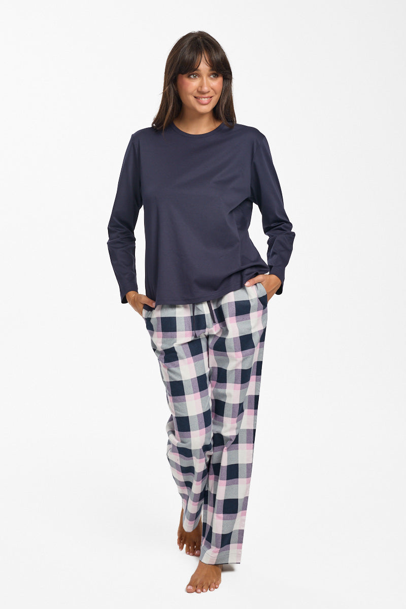 Brushed Cotton Check Robe