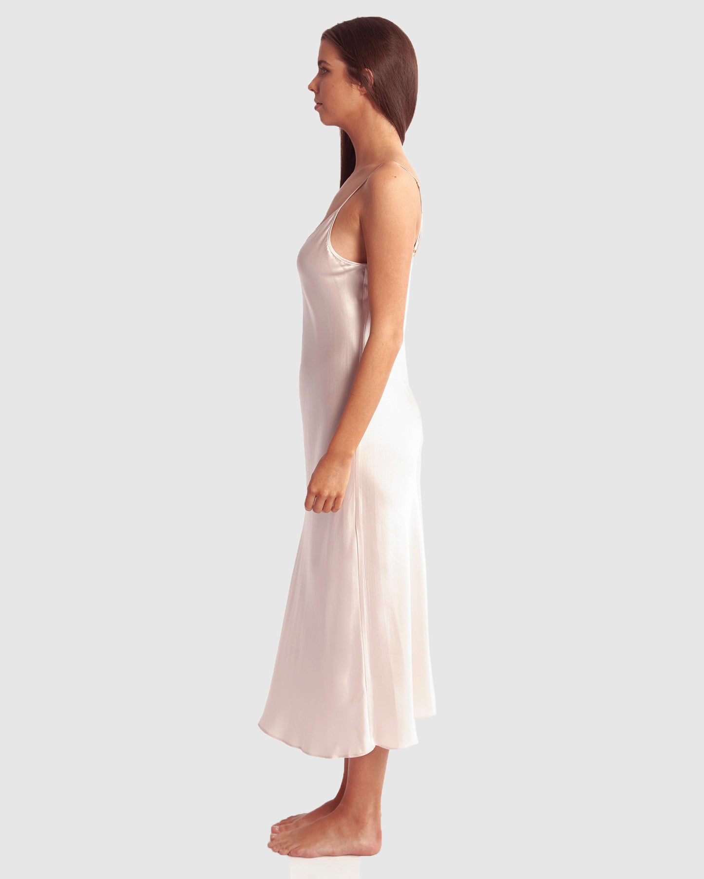 Silk Chemise 3/4 Length - Blush
