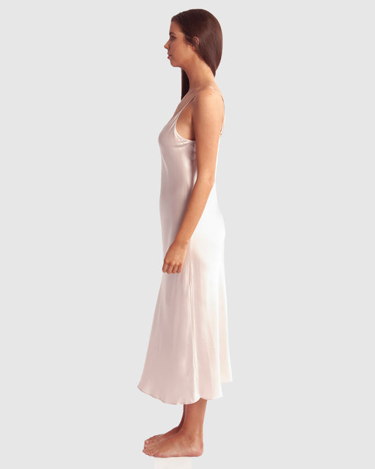 Silk Chemise 3/4 Length - Blush